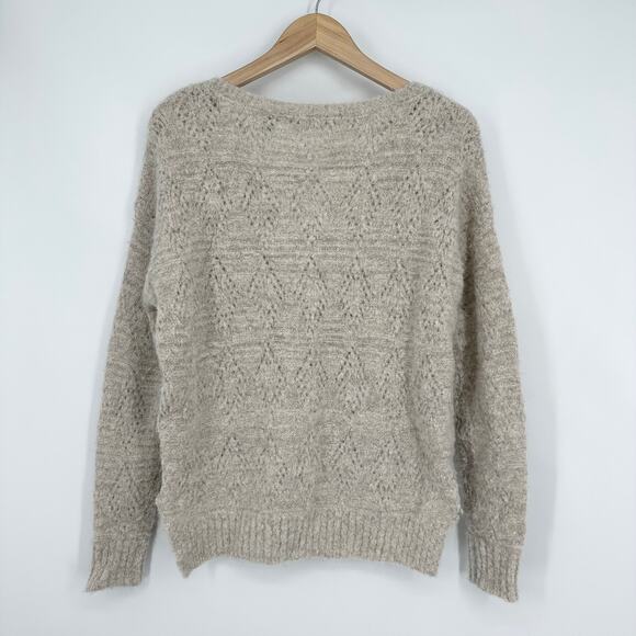 Scotch & Soda Maison Scotch V-Neck Sweater Alpaca Mohair Wool Blend Open Knit - Picture 9 of 13